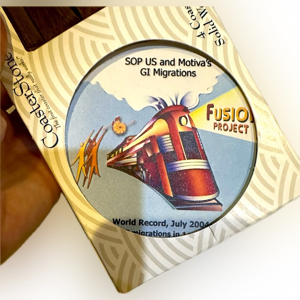 SET OF 4 COASTER STONE COASTERS CUSTOM SHELL IT PROJECT WOODEN STAND COLLECTIBLE